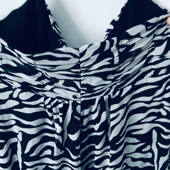 100% Silk Zebra Print A-Line Evening Dress - Picture 6 of 12